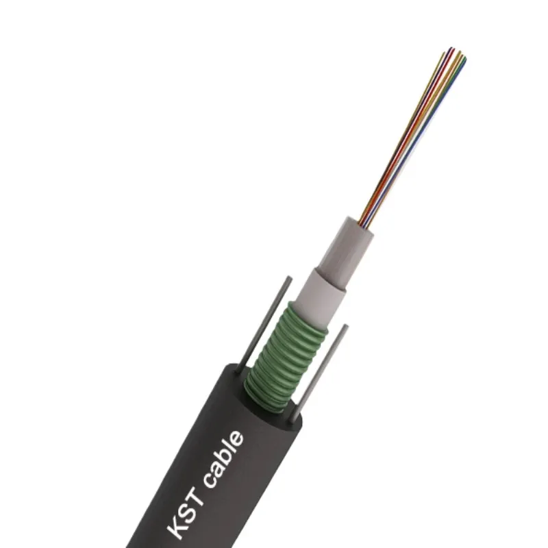 GYXTW 2-24 Core  Corrugated Steel Armored Central Loose Tube Optic Fiber Outdoor Cable